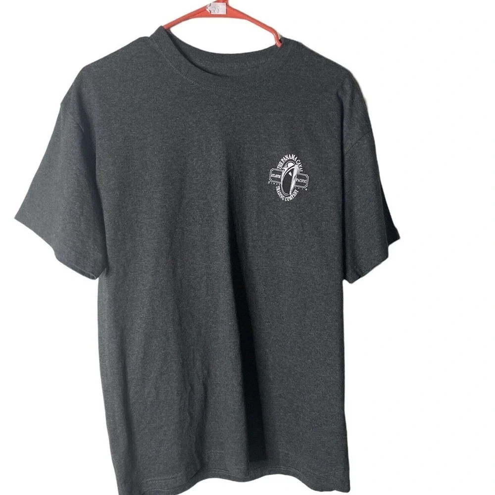 Vtg Panama Canal Trading Company Iguana T Shirt Mens SZ L Unisex Gray